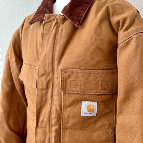 Carhartt Loose Fit Firm Duck Insulated Traditional Coat Brown Men's Size L - Picture 2 of 11